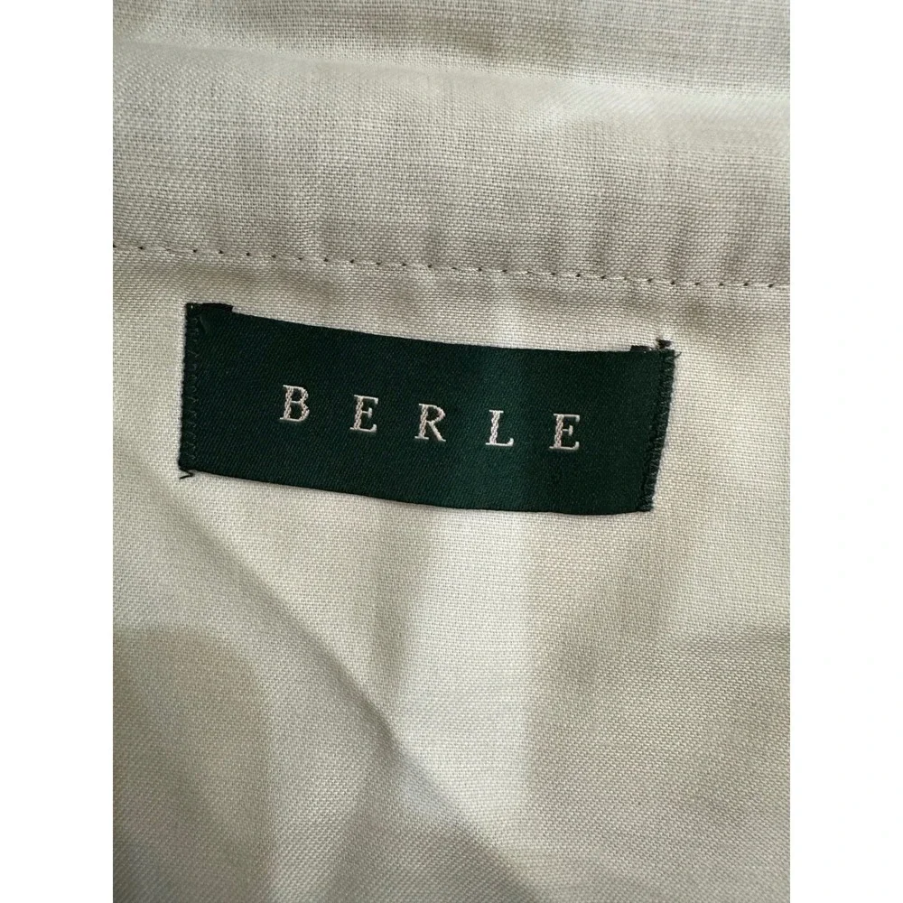 Berle Mens Charcoal Grey Super 100s Worsted Wool Pleated Cuffed Dress Pants 36R
